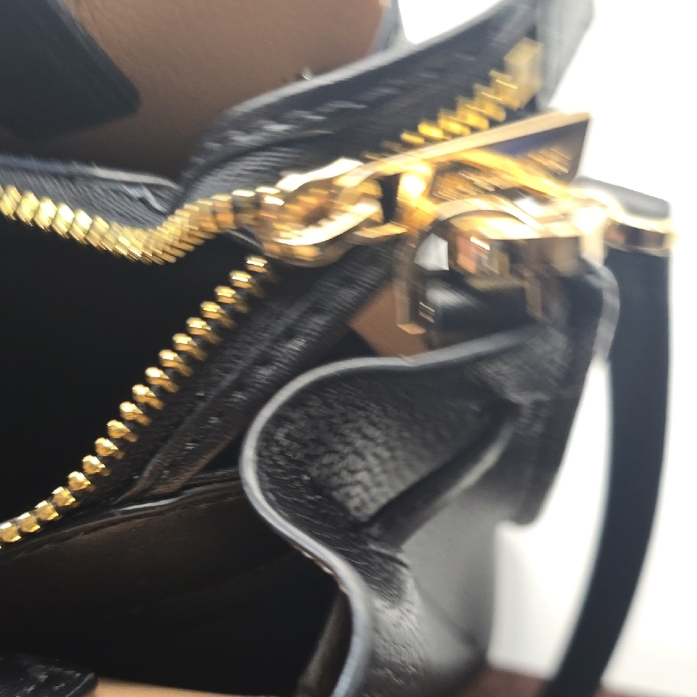 Michael Kors EMILIA Black Satchel with Gold Accents - Picture 8 of 13